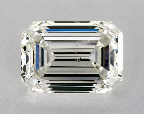 GIA 2.00 Carat J-SI2 Good Cut Emerald Diamond