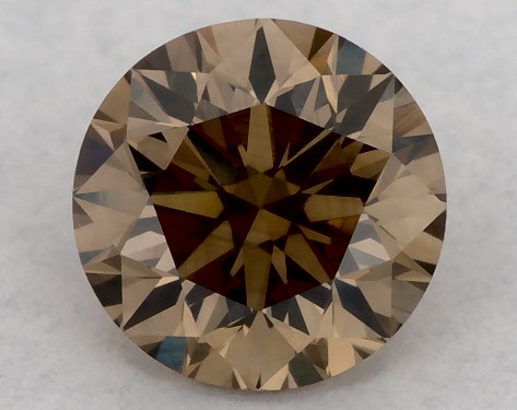 GIA 0.50 Carat Fancy Orange Brown-VS1 Round Cut Diamond