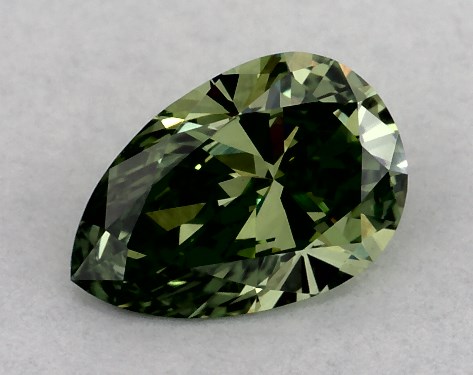IGI 0.33 Carat Fancy Vivid Green-VVS2 Pear Shaped Lab-Grown Diamond