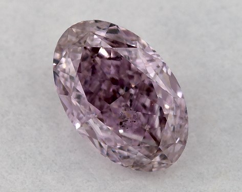 GIA 0.31 Carat Fancy Intense Pink Purple-SI2 Oval Cut Diamond