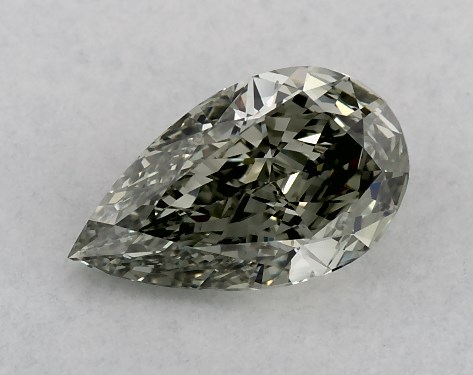 GIA 0.61 Carat Fancy Gray Yellowish Green-VS2 Pear Shaped Diamond