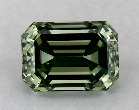 IGI 0.62 Carat Fancy Vivid Green-VS1 Emerald Cut Lab-Grown Diamond