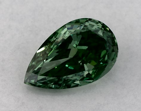 IGI 0.45 Carat Fancy Vivid Green-VVS2 Pear Shaped Lab-Grown Diamond
