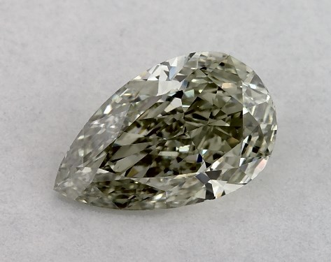 GIA 0.51 Carat Fancy Grayish Yellowish Green-VS2 Pear Shaped Diamond