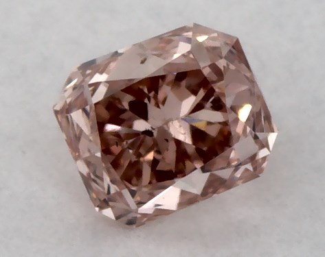 GIA 0.23 Carat Fancy Brownish Orangy Pink-SI2 Radiant Cut Diamond