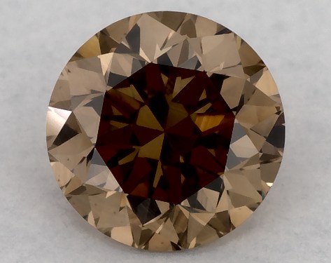 GIA 0.63 Carat Fancy Orange Brown-VS2 Round Cut Diamond