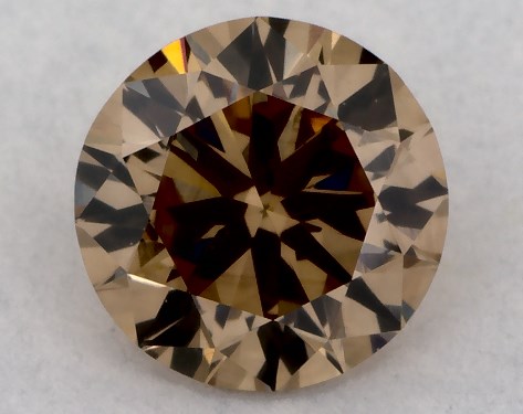 GIA 0.63 Carat Fancy Orange Brown-VS2 Round Cut Diamond