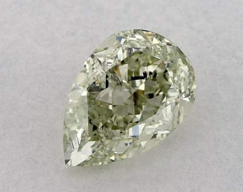 GIA 0.50 Carat Fancy Intense Yellowish * Green-SI2 Pear Shaped Diamond