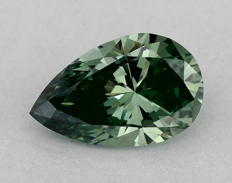 IGI 0.57 Carat Fancy Vivid Green-VVS2 Pear Shaped Lab-Grown Diamond