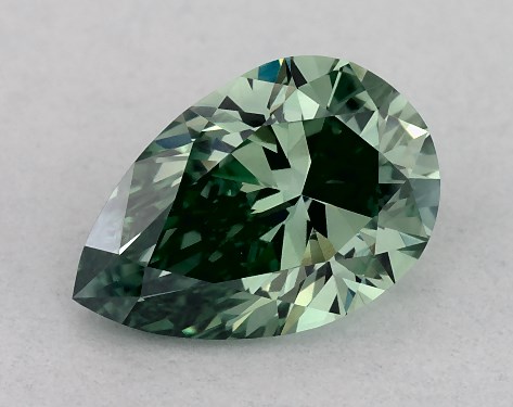 IGI 0.59 Carat Fancy Vivid Green-VVS2 Pear Shaped Lab-Grown Diamond