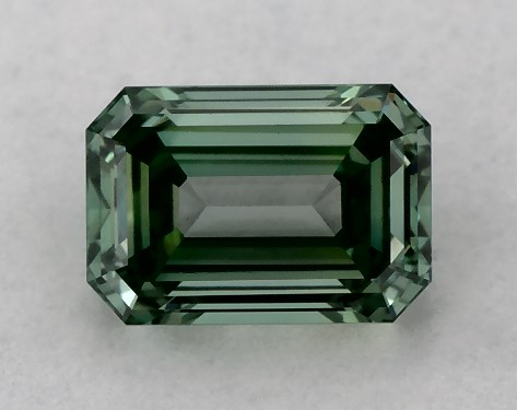 IGI 0.45 Carat Fancy Vivid Green-VS1 Emerald Cut Lab-Grown Diamond