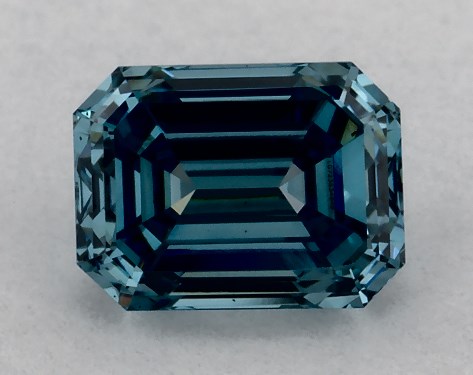 IGI 0.65 Carat Fancy Vivid Blue-VS2 Emerald Cut Lab-Grown Diamond