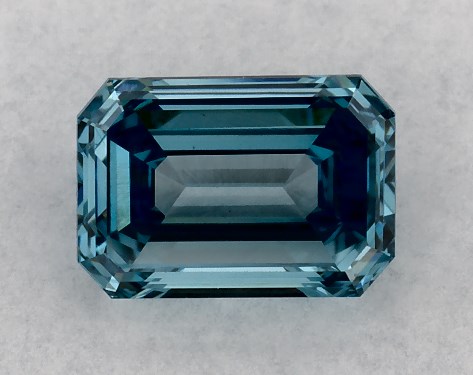 IGI 0.66 Carat Fancy Vivid Blue-VS1 Emerald Cut Lab-Grown Diamond