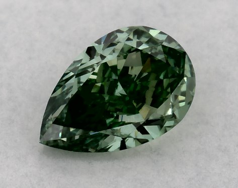 IGI 0.49 Carat Fancy Vivid Green-VS1 Pear Shaped Lab-Grown Diamond
