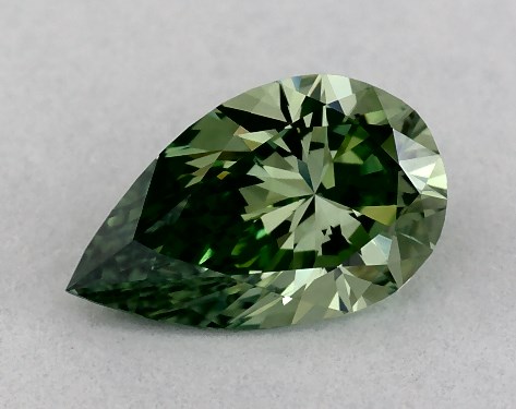IGI 0.49 Carat Fancy Vivid Green-VS1 Pear Shaped Lab-Grown Diamond
