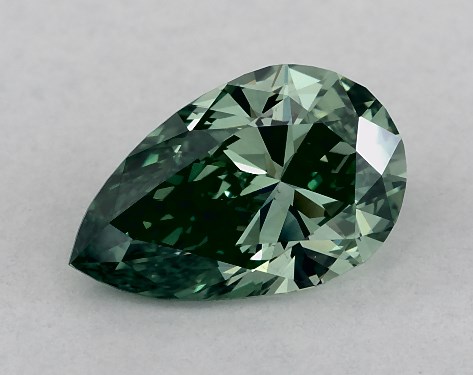 IGI 0.62 Carat Fancy Vivid Green-VS1 Pear Shaped Lab-Grown Diamond