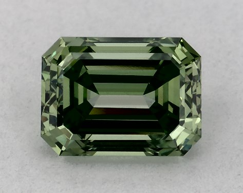 IGI 0.53 Carat Fancy Vivid Green-VVS2 Emerald Cut Lab-Grown Diamond