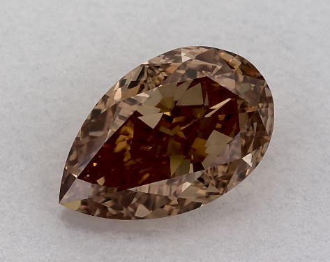GIA 1.73 Carat Fancy Brown Orange-VS1 Pear Shaped Diamond