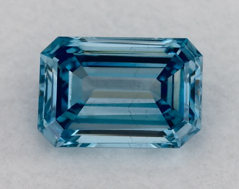 IGI 0.48 Carat Fancy Vivid Blue-VS1 Emerald Cut Lab-Grown Diamond
