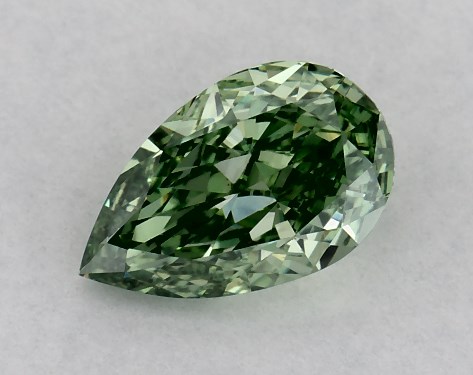 IGI 0.44 Carat Fancy Vivid Green-VS1 Pear Shaped Lab-Grown Diamond