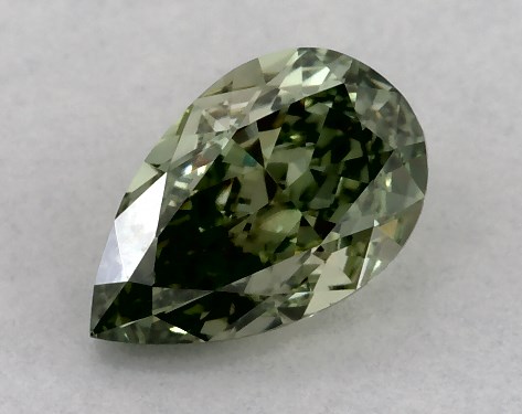IGI 0.47 Carat Fancy Vivid Green-VVS2 Pear Shaped Lab-Grown Diamond