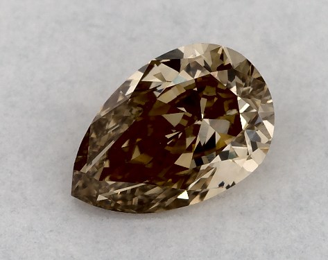 GIA 0.43 Carat Fancy Yellowish Brown-SI1 Pear Shaped Diamond