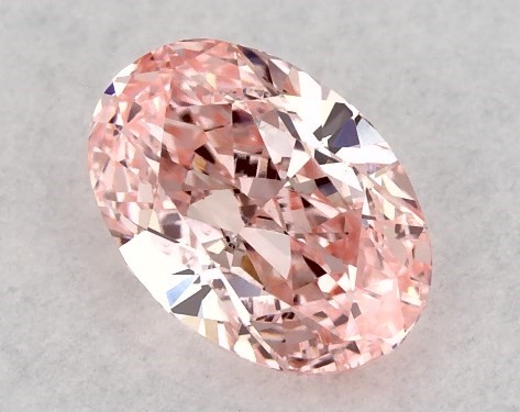 IGI 0.43 Carat Fancy Vivid Pink-VVS2 Oval Cut Lab-Grown Diamond