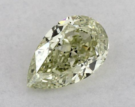 GIA 0.50 Carat Fancy Grayish Yellowish Green-VS1 Pear Shaped Diamond