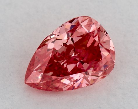 IGI 0.44 Carat Fancy Vivid Pink-VS1 Pear Shaped Lab-Grown Diamond