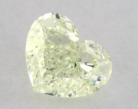 GIA 0.84 Carat Fancy Yellow Green-VS2 Heart Shaped Natural Diamond