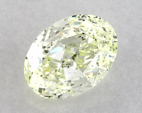 GIA 1.00 Carat Fancy Yellow Green-SI2 Oval Cut Natural Diamond