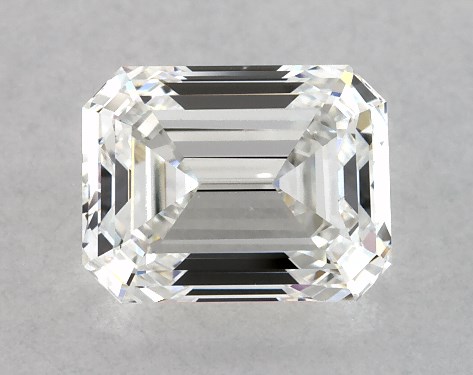 GIA 1.00 Carat F-VS2 Very Good Cut Emerald Natural Diamond