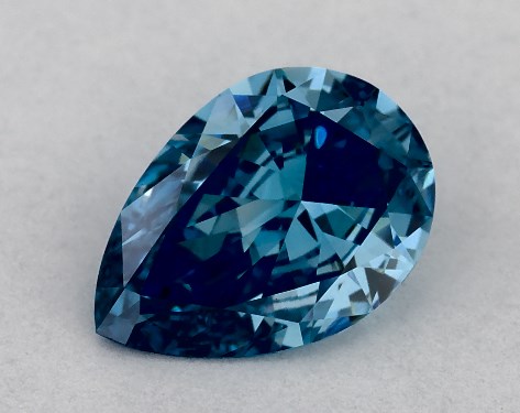 IGI 0.67 Carat Fancy Vivid Blue-VVS2 Pear Shaped Lab-Grown Diamond