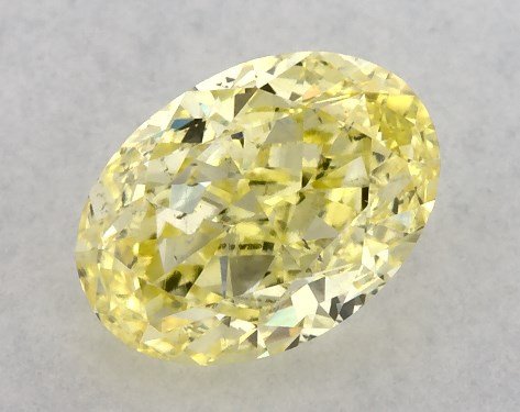 GIA 0.58 Carat Fancy Yellow-SI2 Oval Cut Diamond