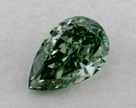 IGI 0.38 Carat Fancy Vivid Green-VS1 Pear Shaped Lab-Grown Diamond