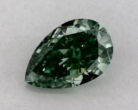 IGI 0.46 Carat Fancy Vivid Green-VS2 Pear Shaped Lab-Grown Diamond