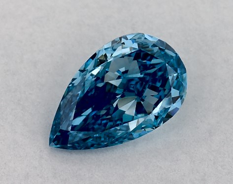 IGI 0.45 Carat Fancy Vivid Blue-VVS2 Pear Shaped Lab-Grown Diamond