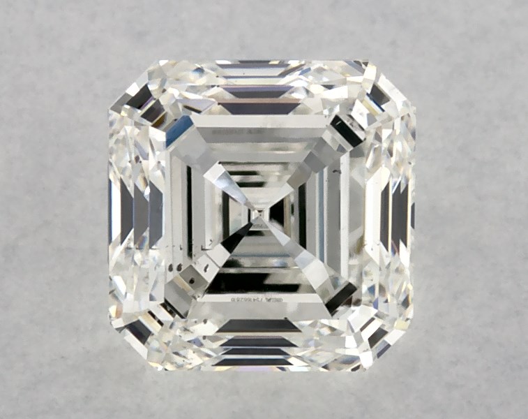0.72 carat asscher diamond, H SI1