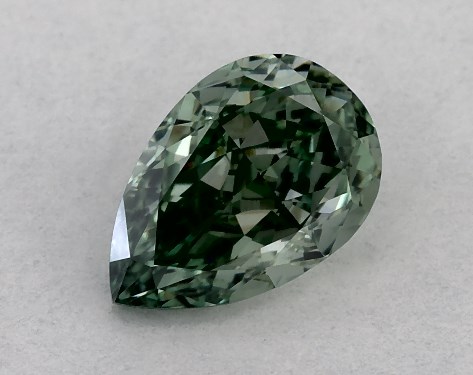IGI 0.50 Carat Fancy Vivid Green-VS2 Pear Shaped Lab-Grown Diamond