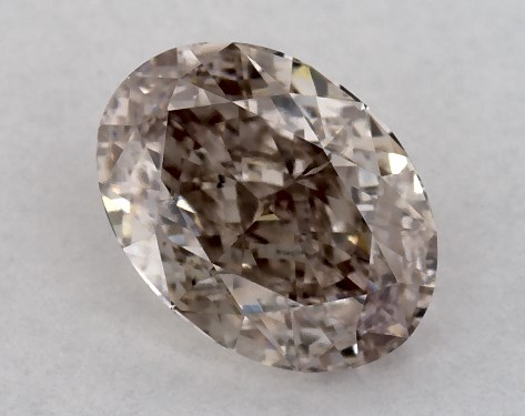GIA 0.71 Carat Fancy Pinkish Brown-SI1 Oval Cut Diamond