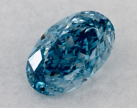IGI 0.49 Carat Fancy Vivid Blue-VVS2 Oval Cut Lab-Grown Diamond