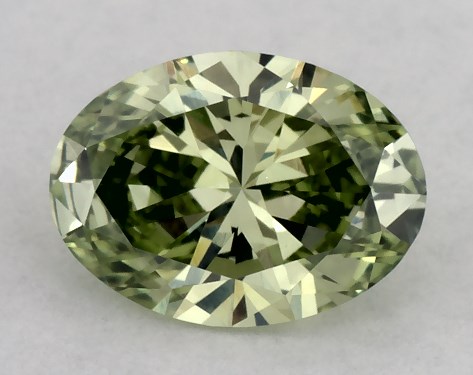 IGI 0.37 Carat Fancy Vivid Green-VVS2 Oval Cut Lab-Grown Diamond