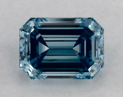 IGI 0.47 Carat Fancy Vivid Blue-VVS2 Emerald Cut Lab-Grown Diamond