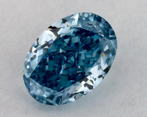 IGI 0.56 Carat Fancy Vivid Blue-VS1 Oval Cut Lab-Grown Diamond