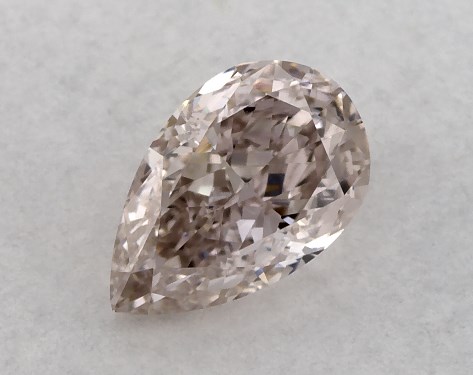GIA 0.35 Carat Fancy Pinkish Brown-SI2 Pear Shaped Diamond