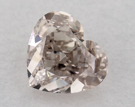 GIA 0.50 Carat Fancy Pink Brown-VS2 Heart Shaped Natural Diamond