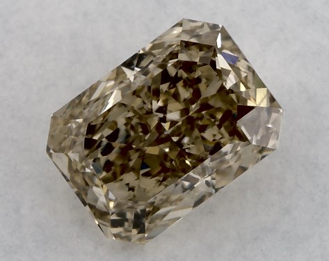 GIA 1.03 Carat Fancy Yellowish Brown-VS2 Radiant Cut Natural Diamond