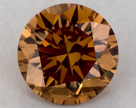 IGI 0.52 Carat Fancy Vivid Orange-SI1 Round Cut Lab-Grown Diamond