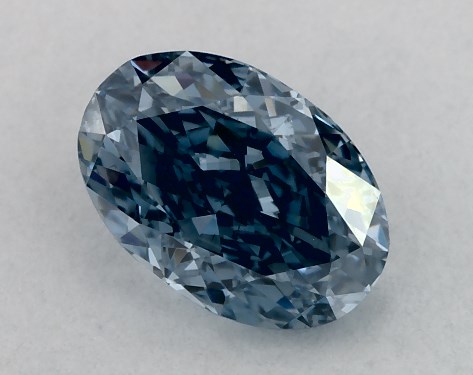 IGI 0.53 Carat Fancy Vivid Blue-VS1 Oval Cut Lab-Grown Diamond