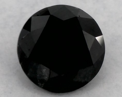 GIA 0.39 Carat Fancy Black-CO Round Cut Diamond